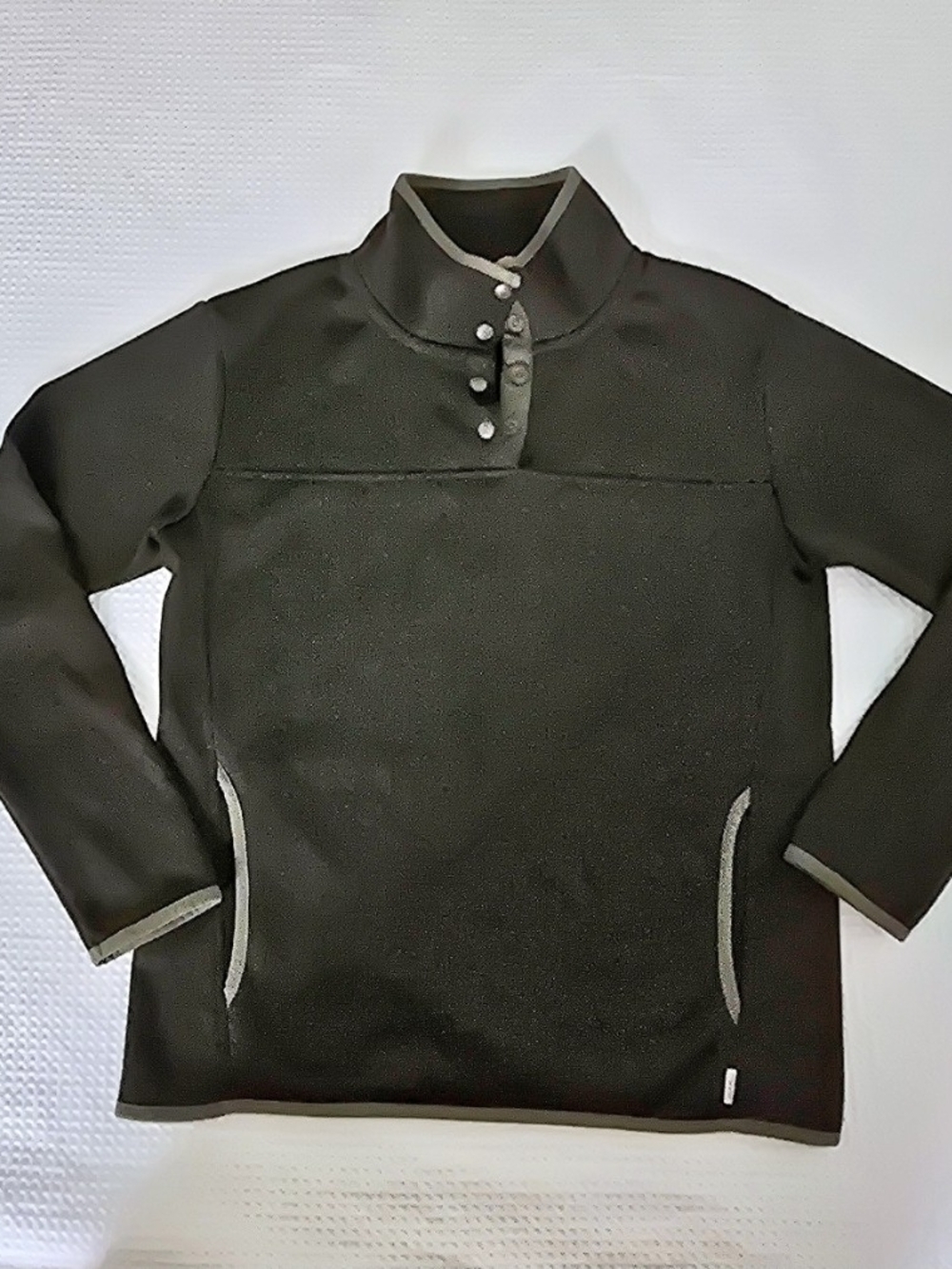 Eddie Bauer Olive Green Snap Neck Fleece Pullover Sweater Women's Size M